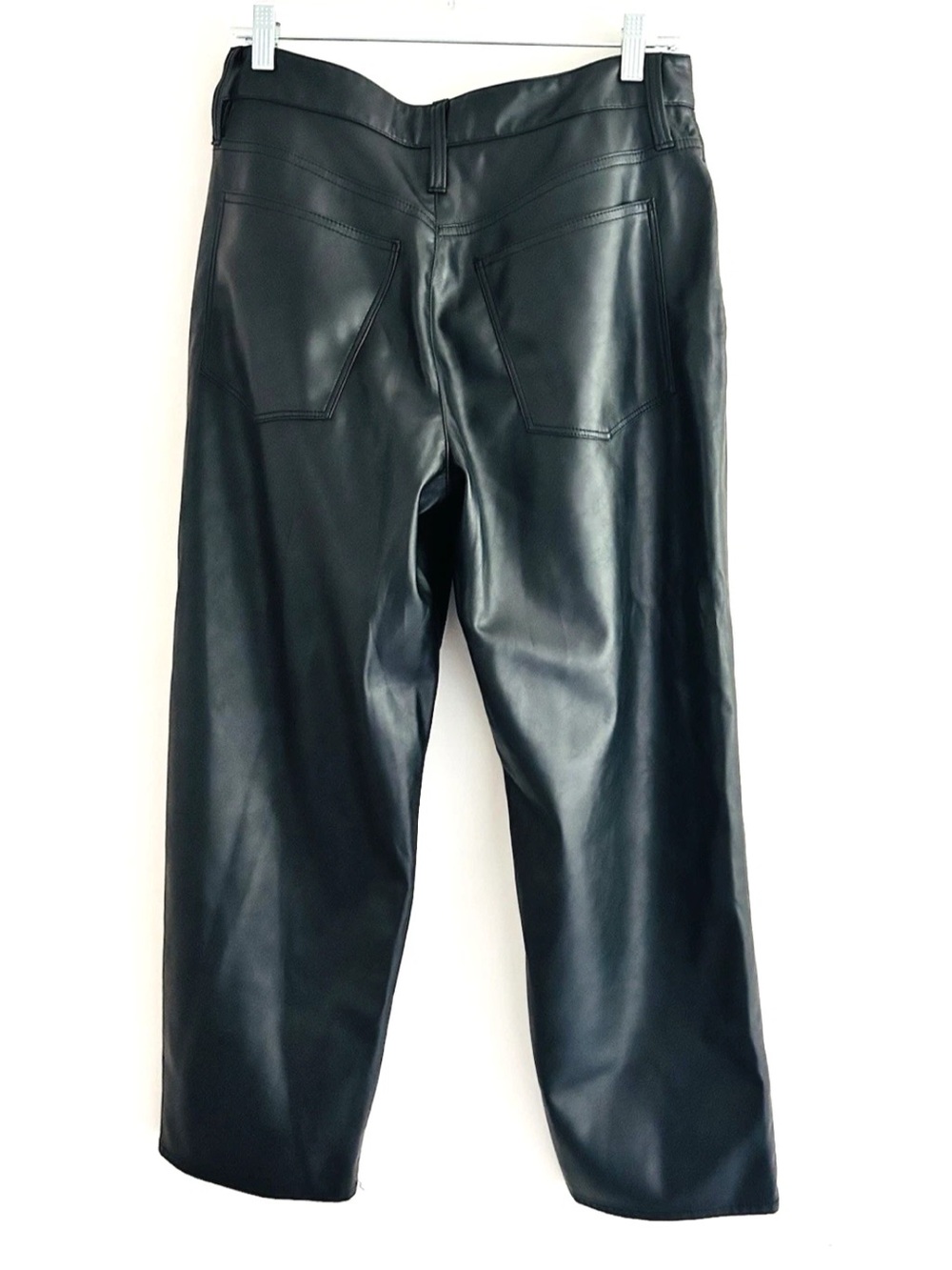 Madewell | The Perfect Vintage Straight Jeans Womens Size 30P Black Faux Leather - Picture 8 of 15